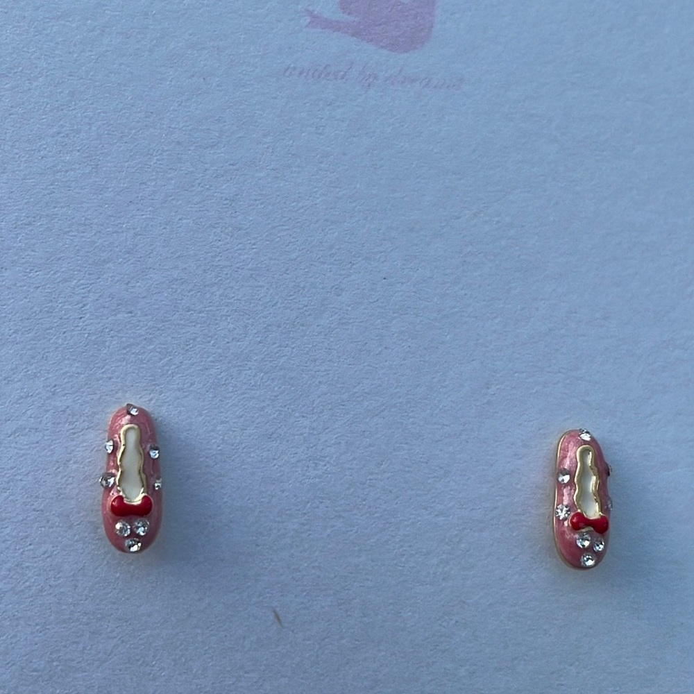 Petite Ballet Slipper Stud Earrings for child 3/8 inch.